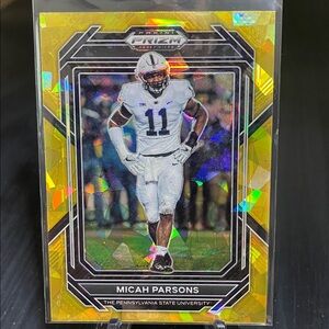 GOLD MICH PARSONS PRIZM Football Trading Card No.75